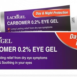Lacrigel Dual CARBOMER 0.2% - Eye Gel for Dry, Tired, and Red Eyes - Soothes Irritation, Reduces Soreness - 24x7 Day and Night Protection - Safe and Premium Formulation - Sterile Pack of 10g